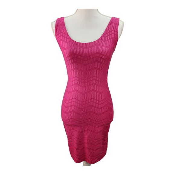 Xhilaration Bodycon Dress Juniors XS Pink Bandage Stretch Tight Mini Sexy Summer - Picture 2 of 13